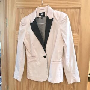 Blush Pink Tailored Blazer w/ Black Lapel — Workwear — Evening